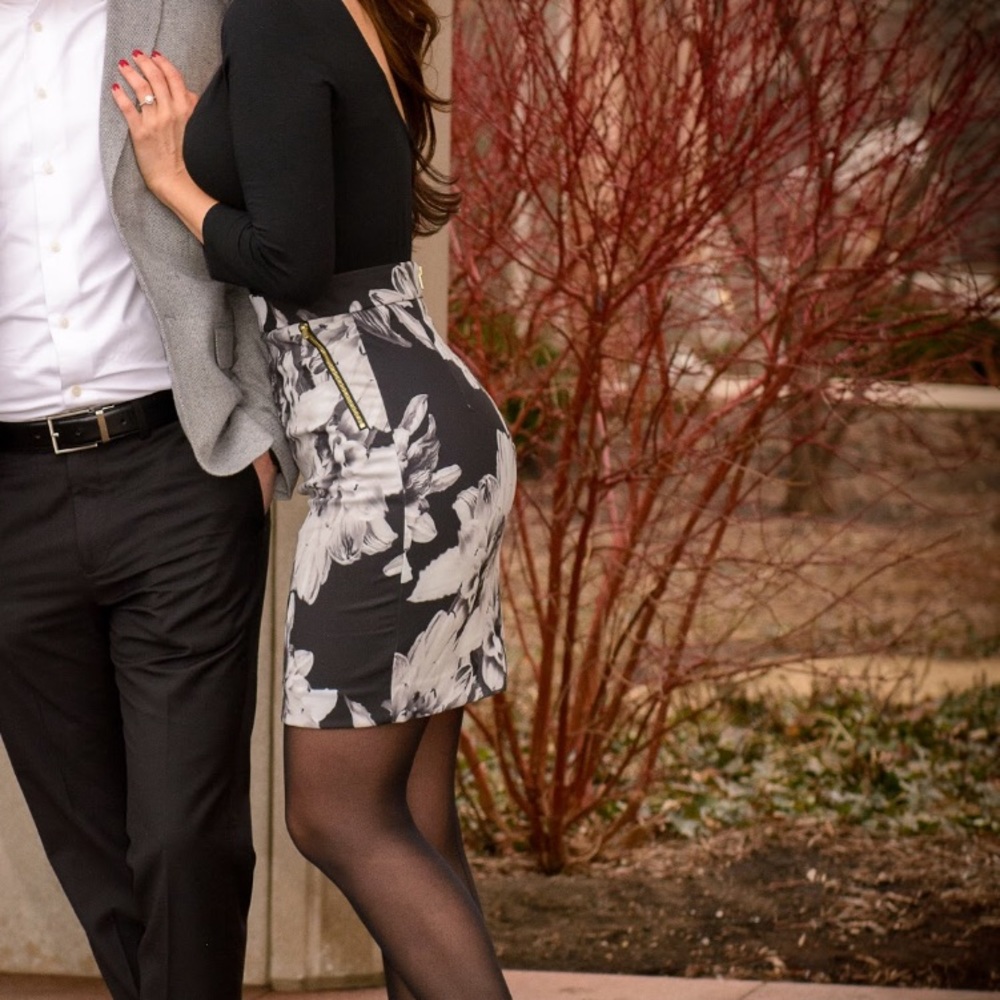 Floral high waisted skirt